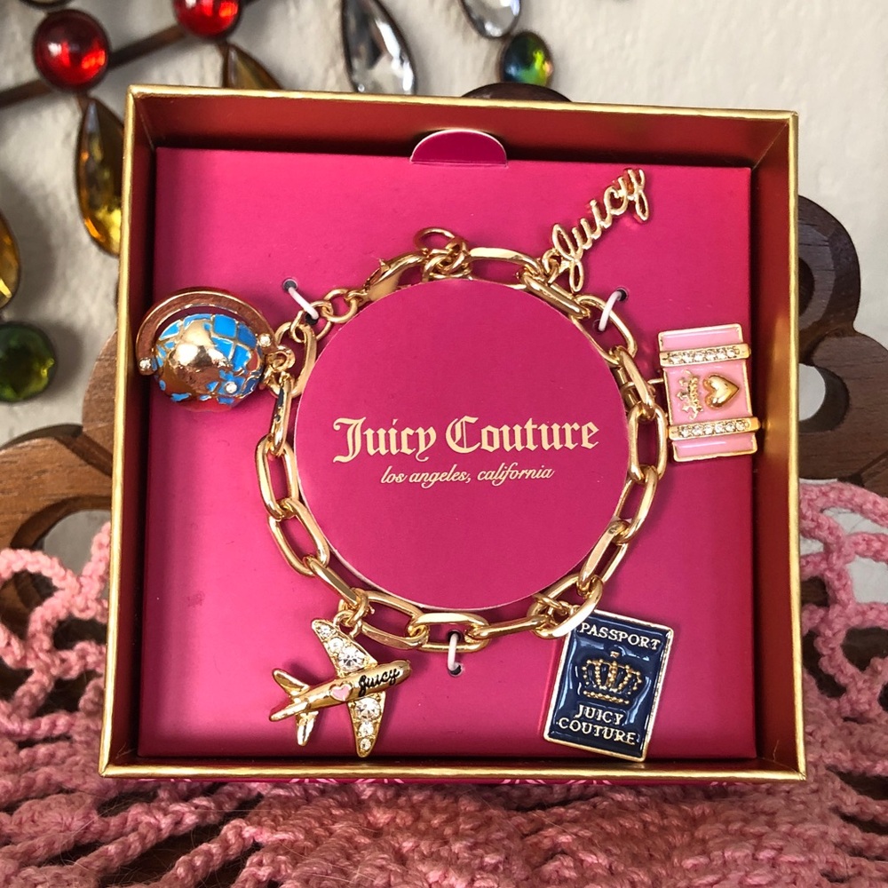 NIB Juicy Couture Cute World Travel Themed Braclet